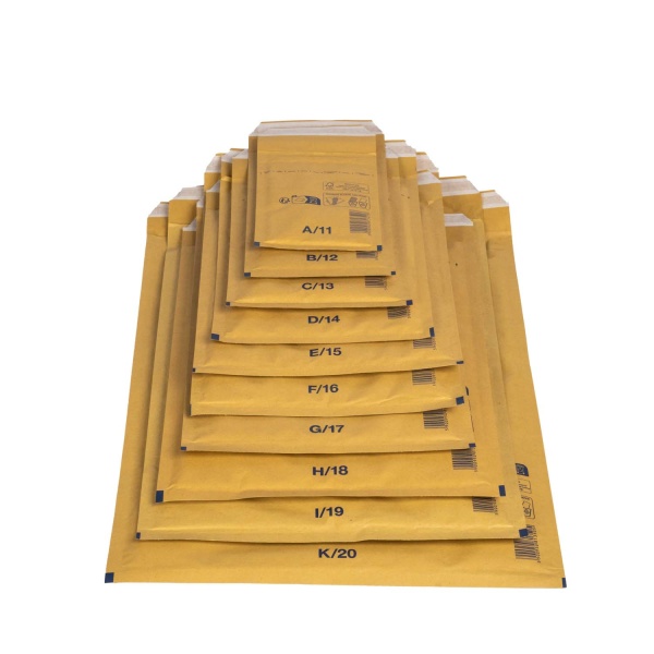 Luftpolster-Versandtasche 100x165 mm - A/1 - DIN A6 - braun