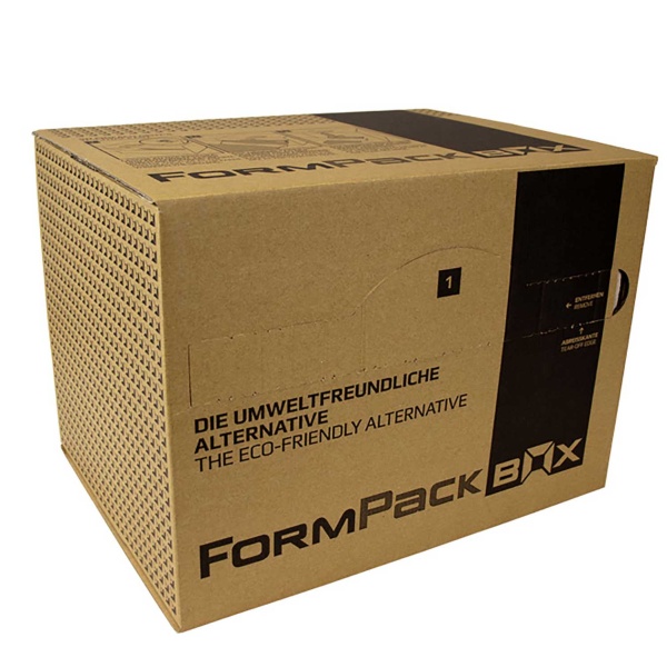 FORMPACK-BOX - mobile Spendebox mit umweltfreundlichem Luftpolsterpapier
